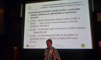 Seminář Využívání genetických zdrojů rostlin v praxi jako zdrojů rezistence k abiotickým a biotickým stresům, 20.6.2017